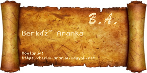 Berkó Aranka névjegykártya