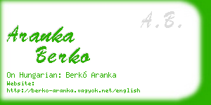 aranka berko business card